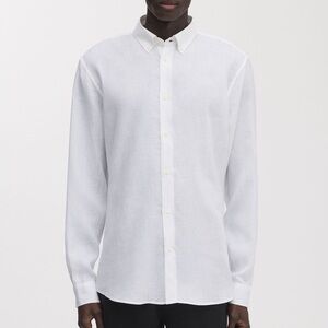 ASKET Men’s THE LINEN SHIRT 100% French Luxurious Linen White XL Short GUC